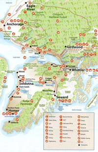 Area map north of Anchorage, Alaska